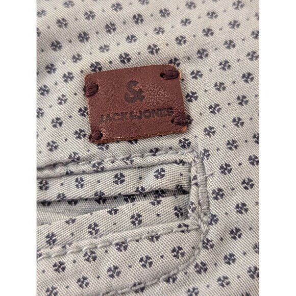 Jack & Jones Mens Polka Dot Chino Shorts Size XL Grey Cotton Blend - Picture 6 of 10